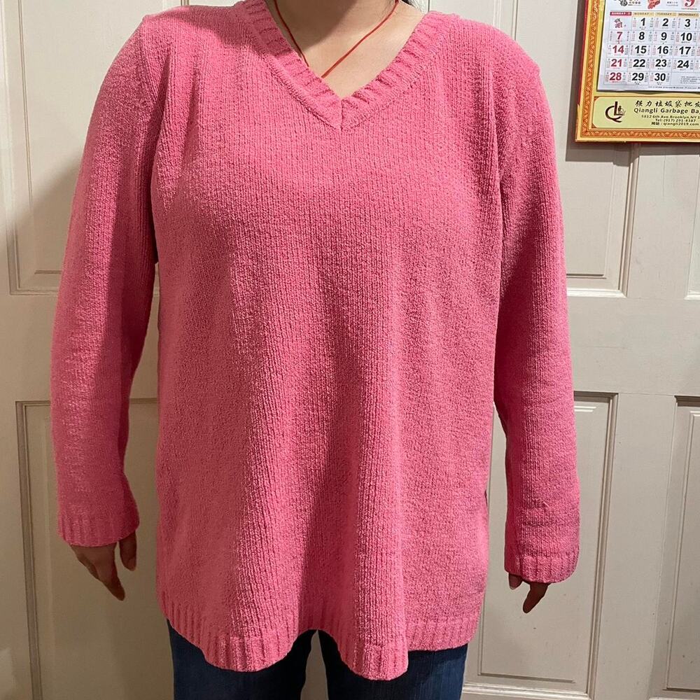 White stag oversized pink sweater